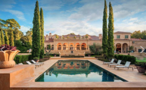 With splashes of soldierly Italian cypress and olive groves surrounding, this pool is right out of a Franco Zeffirelli fantasy. Listed with Martha Turner Sotheby’s International Realty.