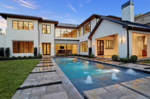 Simple elegance is the key to the pool in the interior courtyard at 112 Glenwood.