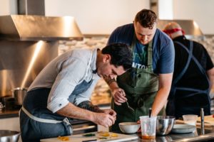 Chef Matt McCallister finalizing his menu.