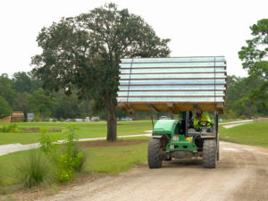 Construction of hospitality and viewing areas for the 2021 Houston Open PGA event at Memorial Park Golf Course continuedWalnut Valley Festival on the Winfield Fairgrounds Sunday