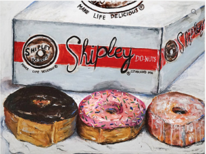 Pop is top: Diane Gelman's "Shipley's." The artist is also a gifted pastry chef. (The Silos at Sawyer Yards, Studio 119)