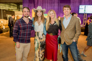 JJames Fonger, Caroline Dawson, Haylee Williamson, Derek Deesnuts at the Houston Cattle Baron’s Ball at the George Ranch. (Photo by Mike Charlton)