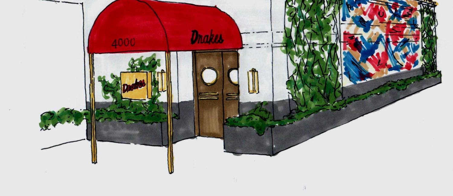 Drake’s Dallas restaurant Exterior Rendering
