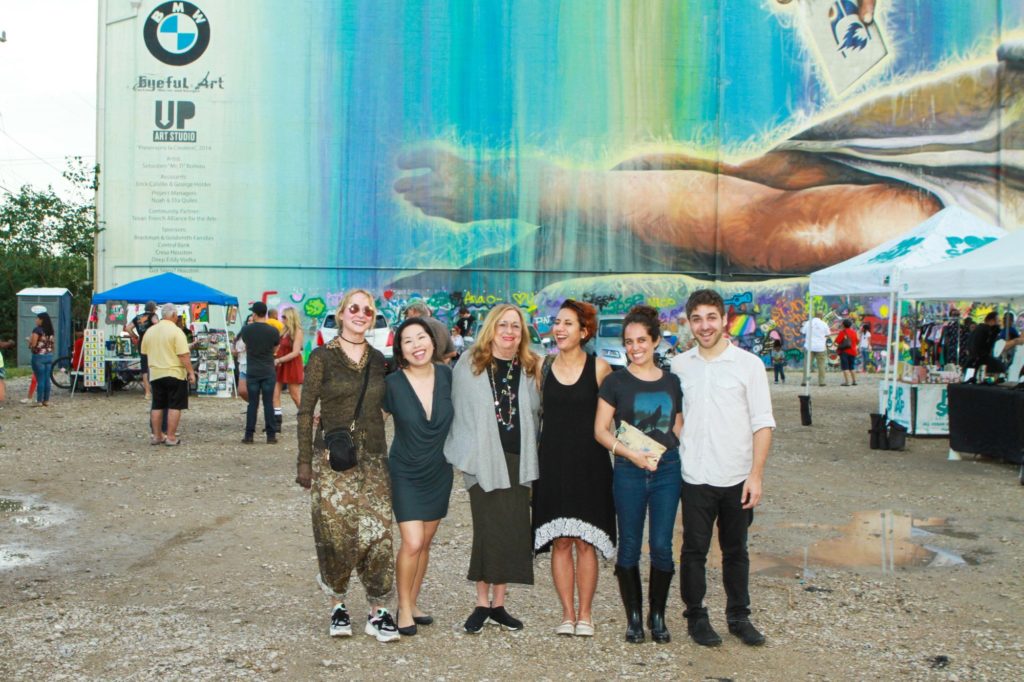 Christy Karll McWhorter, Becky Hollands, Barbara Davis, Aïda Eltorie, Lina Dib, Taylor Knapps at the Fifth Anniversary of Mr. D’s “Préservons la Création” mural in Midtown. (Photo by Chris P. Bachman) (Photo by Chris P. Bachman)
