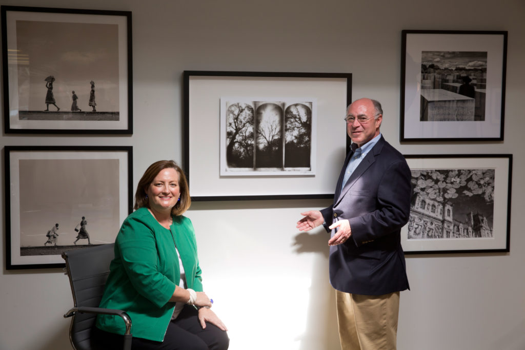 Collector Bryn Larsen and with her business partner, Geoffrey Koslov, of Foto Relevance gallery. (Photo by Jenny Antill Clifton)