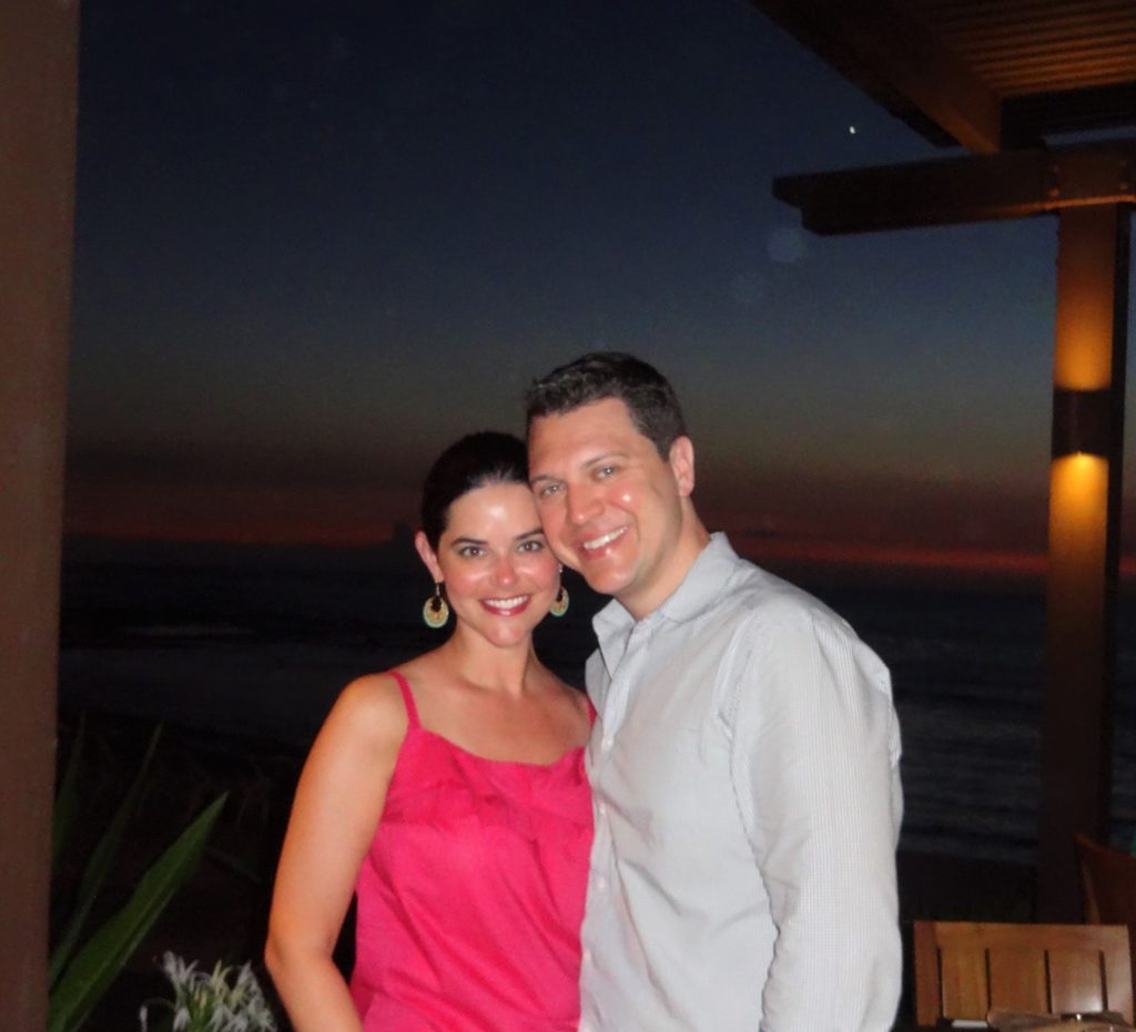 Ann & Jonathan Ayre in Anguilla on the night of their engagement.