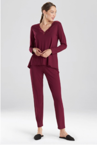 Natori jersey knit PJs with lace trim, 60 percent cotton, 40 percent modal