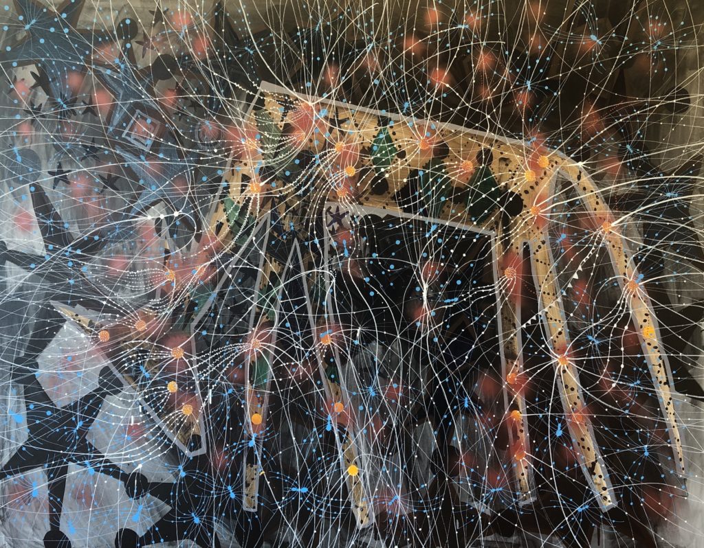 Gerardo Rosales’ “Coyote at Dusk,” 2020, at Bill Arning