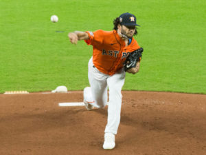 The Houston Astros and Oakland A’s played a double header in Minute Maid Park, celebrating Jackie Robinson Day the da, August 28, 2020y after walking off the field in protest of racial injustice