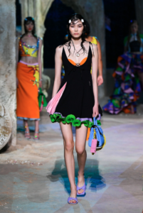 Sherry Shi in Versace runway show at Milan Fashion Week