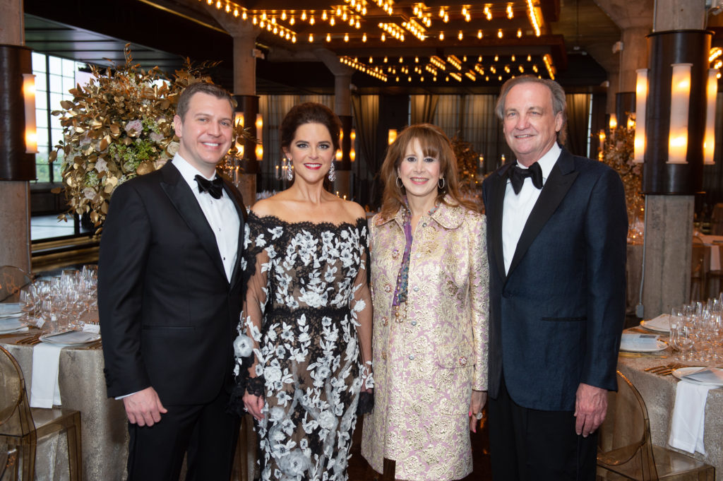 Houston Symphony Wine Dinner chairs Jonathan & Anne Ayre at The Astorian with dinner honorees Vicki West & Ralph Burch (Photo by Wilson Parrish)