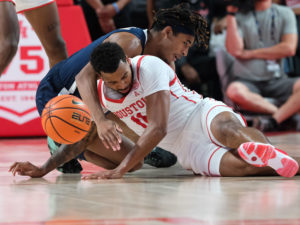 The University of Houston Cougars basketball team defeated the Virginia Cavaliers at the Fertitta Center