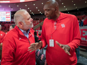 The University of Houston Cougars basketball team defeated the Virginia Cavaliers at the Fertitta Center