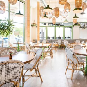 Now Open – Flower Child Fort Worth with a view to its new patio beyond.
