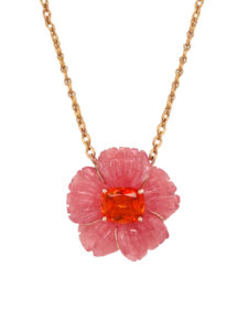 Ylang 23Irene Neuwirth CARVED RHODOCHROSITE AND FIRE OPAL