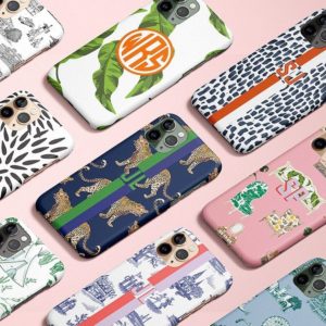 Katie Kime – personalized phone cases in many colorful prints.