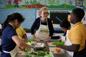 Peg Lee with Students
