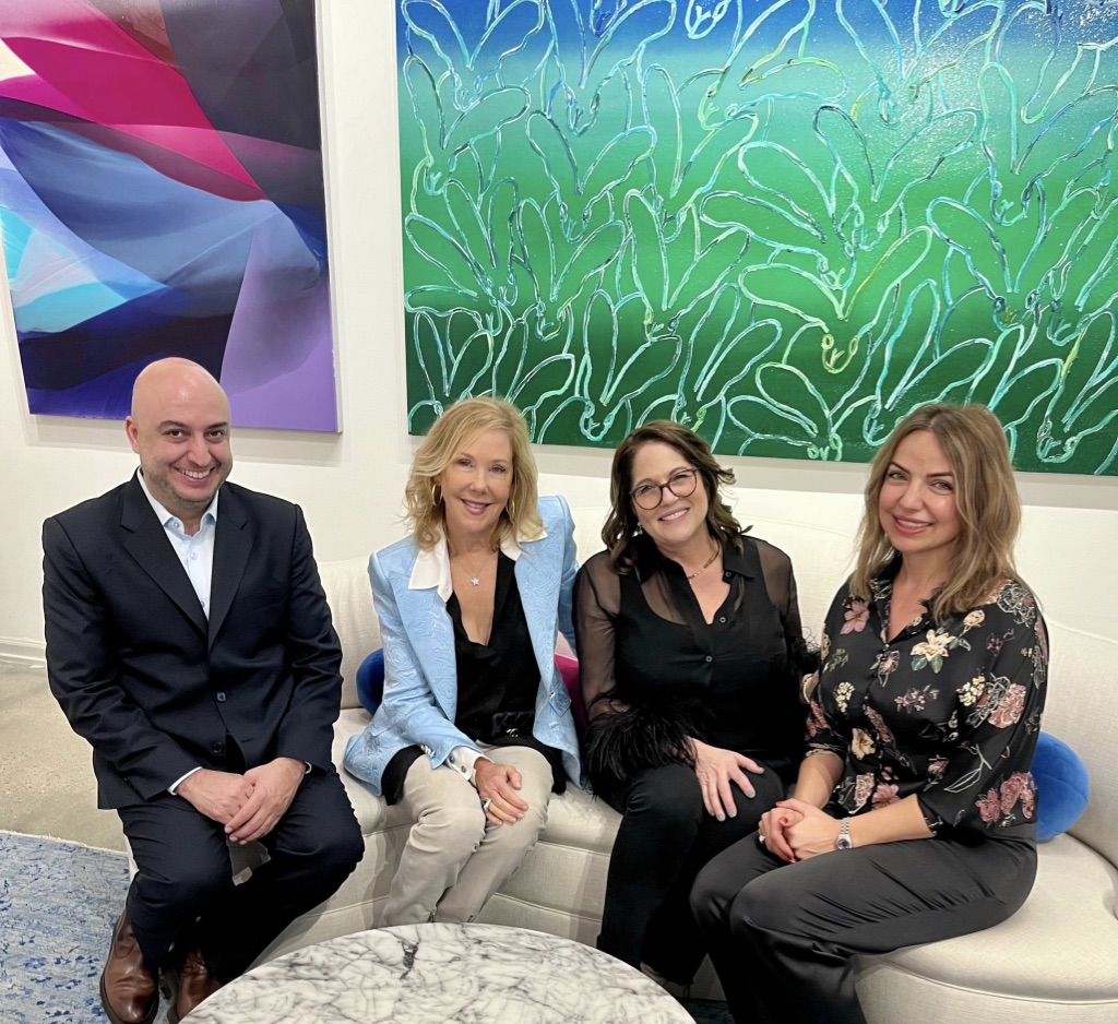 Saeid Arsin, Laura Rathe, Karen Pulaski, Lida Arsin at Arsin Rug Gallery’s first anniversary celebration in Decorative Center Houston.