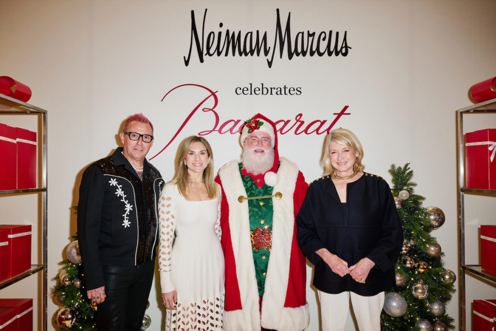 Neiman Marcus x Baccarat Palladian Tree Unveiling Event_Jim Shreve, Jodi Kahn, Martha Stewart