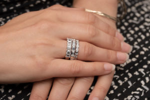 Tenenbaum Jewelers emerald cut diamond bands
