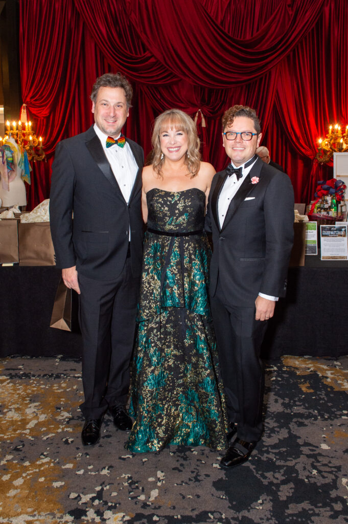 Brant & Elaine Balagia Croucher, David Peck at the Theatre Under the Stars 'Lights Up' gala. (Photo by Photo by David Power)