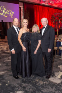 TUTS Lights Up 2023 Honorees, Rob and Amy Pierce with Gala Chairs, Zane and Brady Carruth – Photog – David Power (Photo by Photo by David Power)