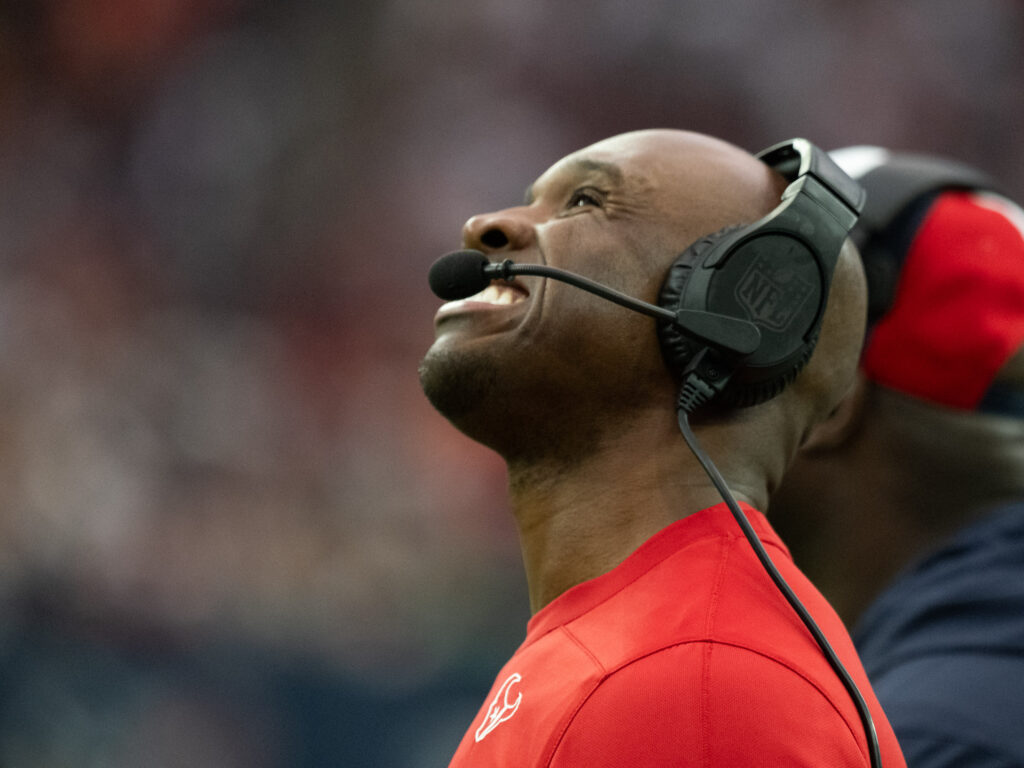 Houston Texans coach DeMeco Ryans doesn't get rattled during big games. (Photo by F. Carter Smith)