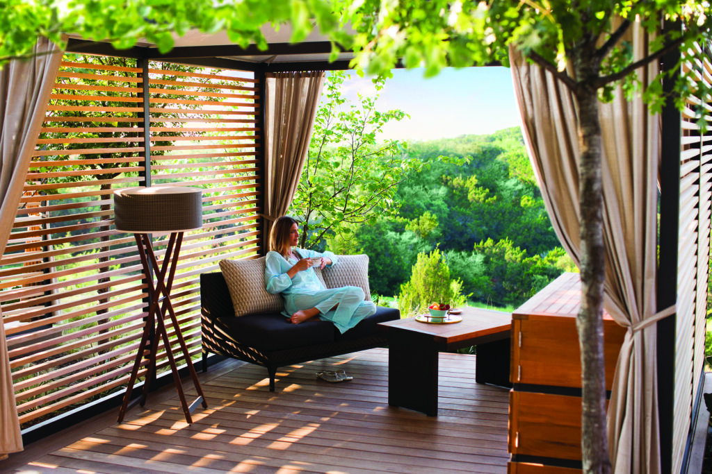 What's really special is that some of the spa treatments at Loma de Vida can be held out-of-doors in cabanas that overlook the verdant valley below. (Courtesy La Cantera Resort and Spa)