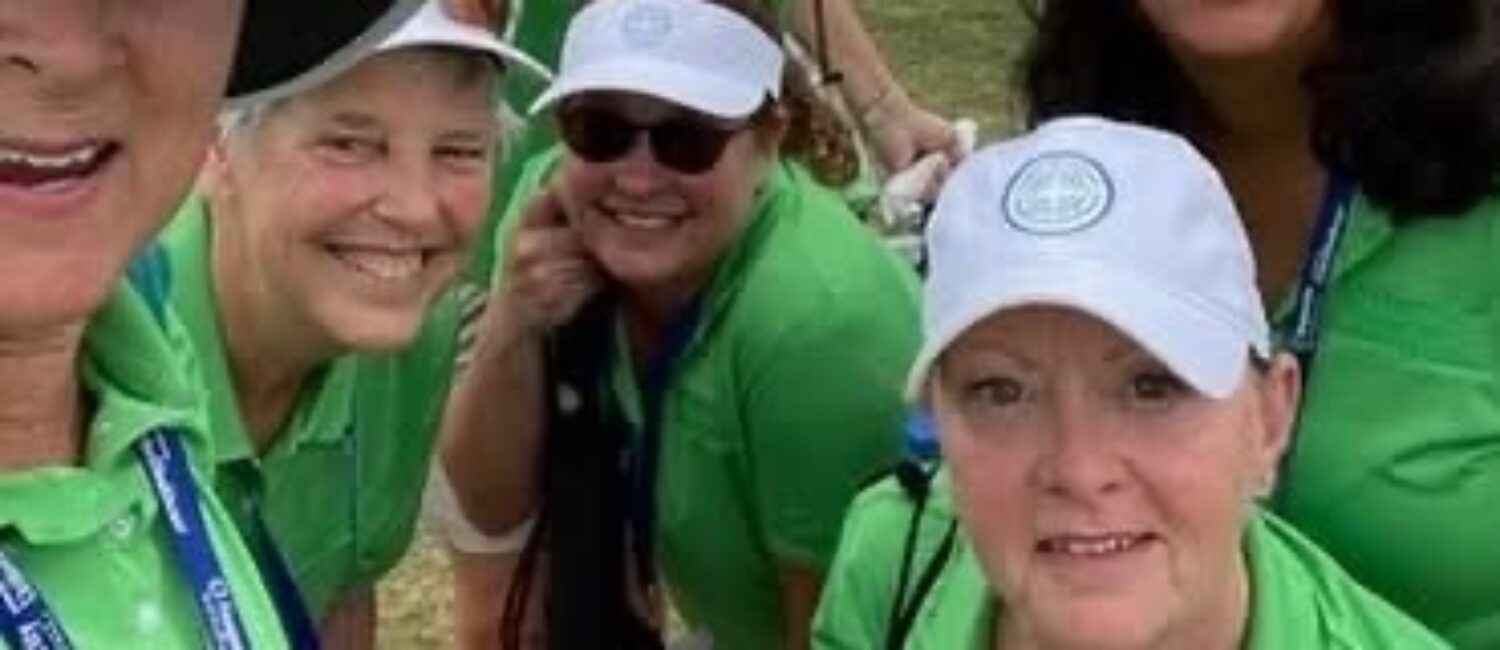 Volunteer of the Year Lisa Arvidson (bottom right) has made plenty of friends at the Insperity Invitational in The Woodlands. (Photo courtesy of Lisa Arvidson)
