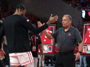 The Houston Cougars mens basketball team defeated the Kansas Jayhawks on Senior Night at the Fertitta Center,